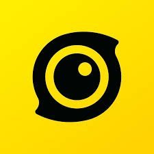 Black camera symbol on yellow